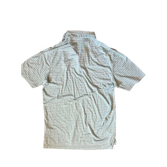 Johnnie O Shirt Mens M Blue Green Polo Performance Golf Striped Logo - Picture 4 of 6